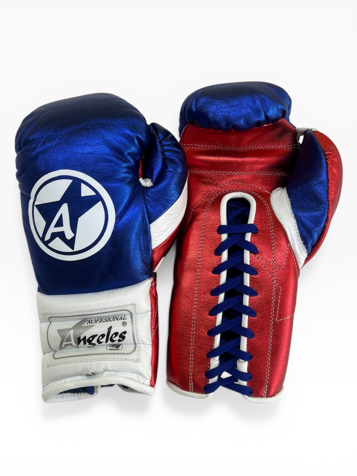 Guantes "Elite PRO" Azul metalico/Rojo metalico/Blanco