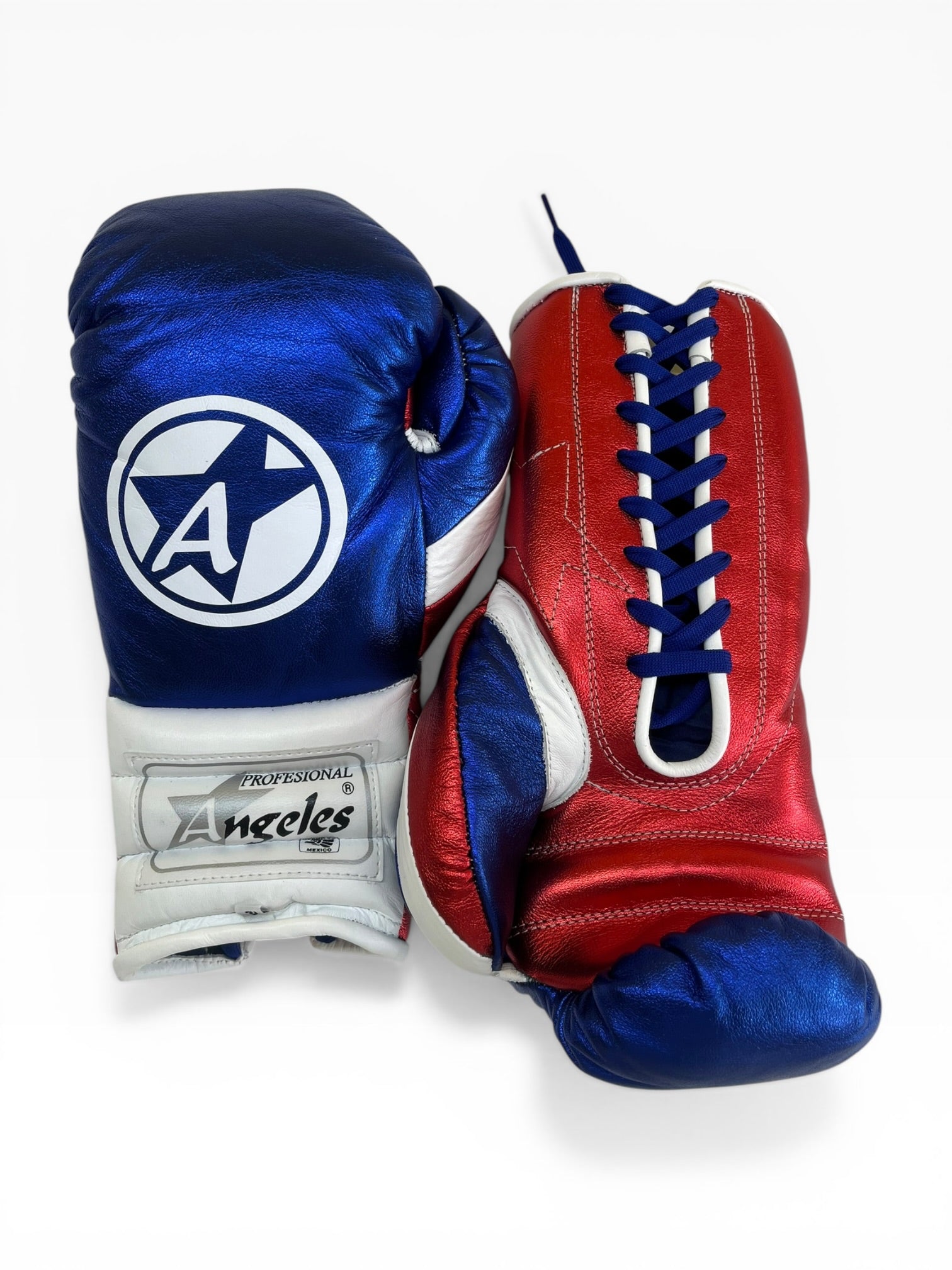 Guantes "Elite PRO" Azul metalico/Rojo metalico/Blanco