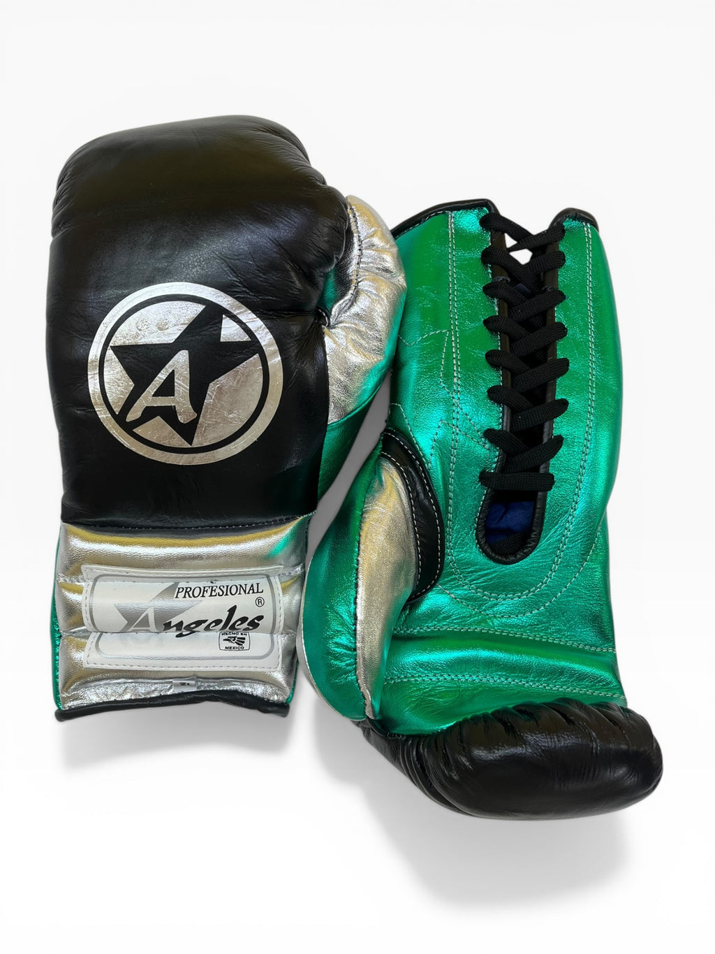 Guantes "Elite PRO" Negro/Plata/Verde metalico