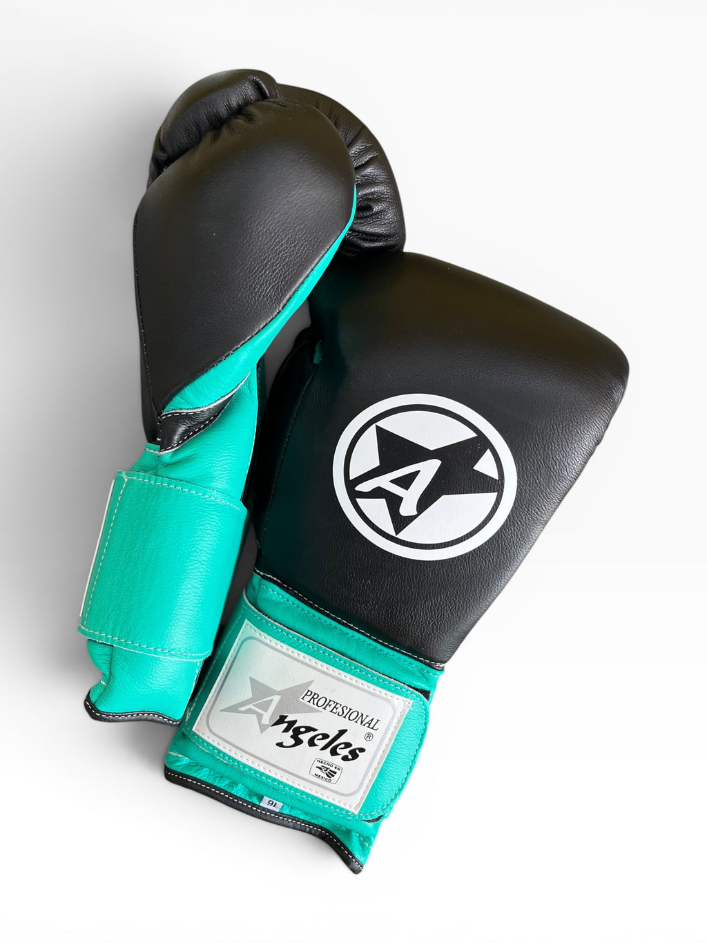 Guantes de velcro "Clásico MX" Negro/Aqua