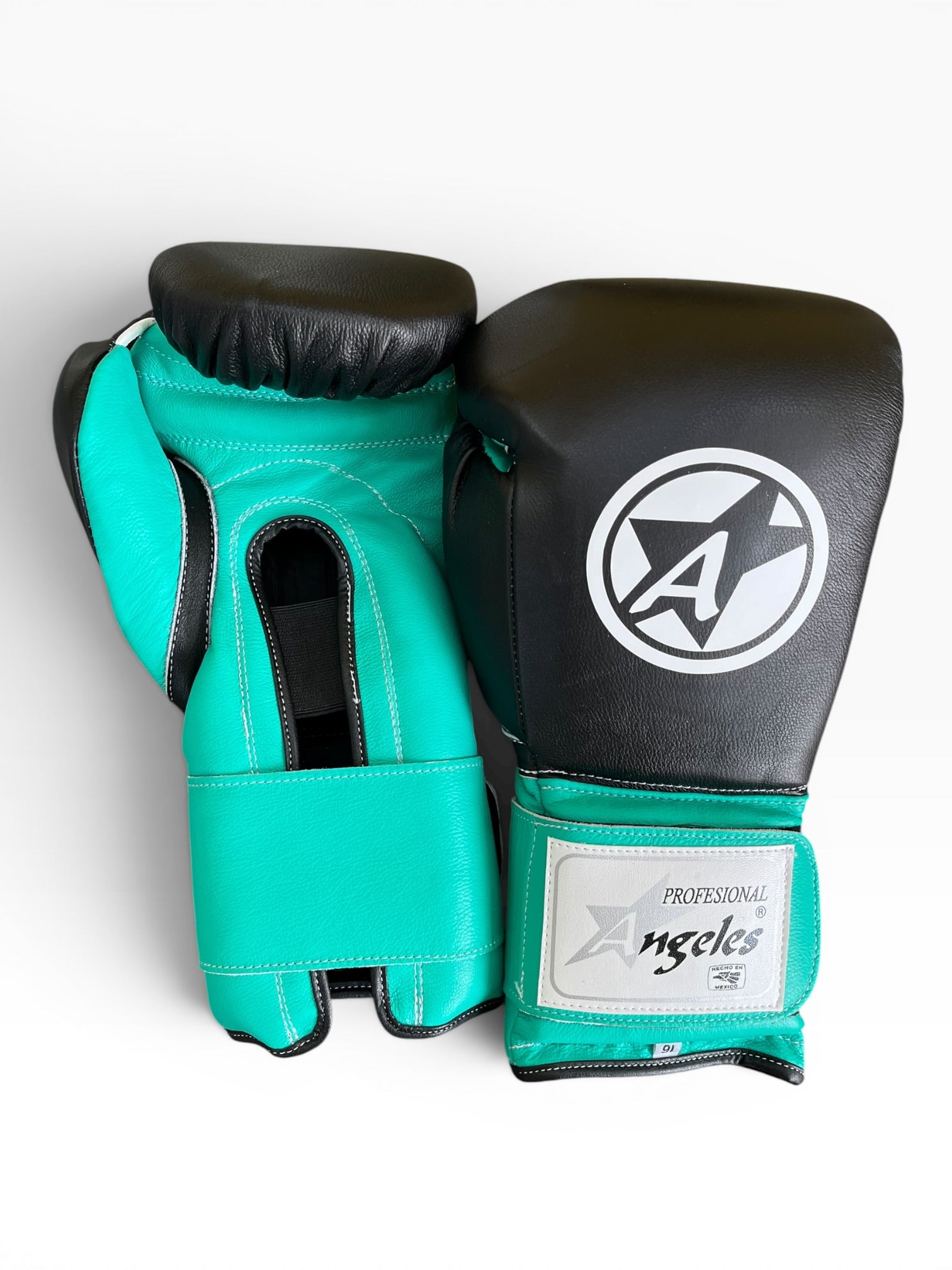 Guantes de velcro "Clásico MX" Negro/Aqua