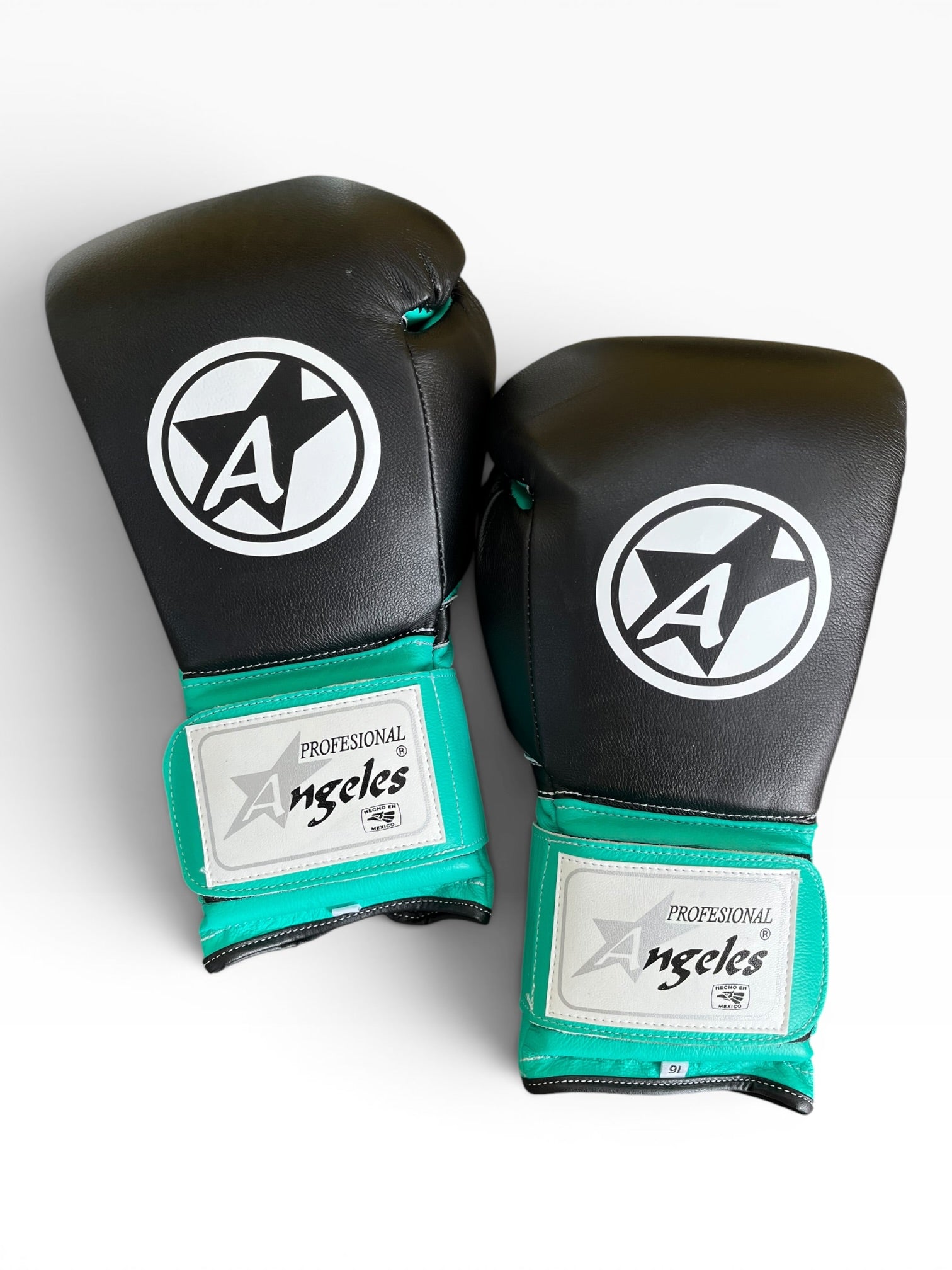 Guantes de velcro "Clásico MX" Negro/Aqua