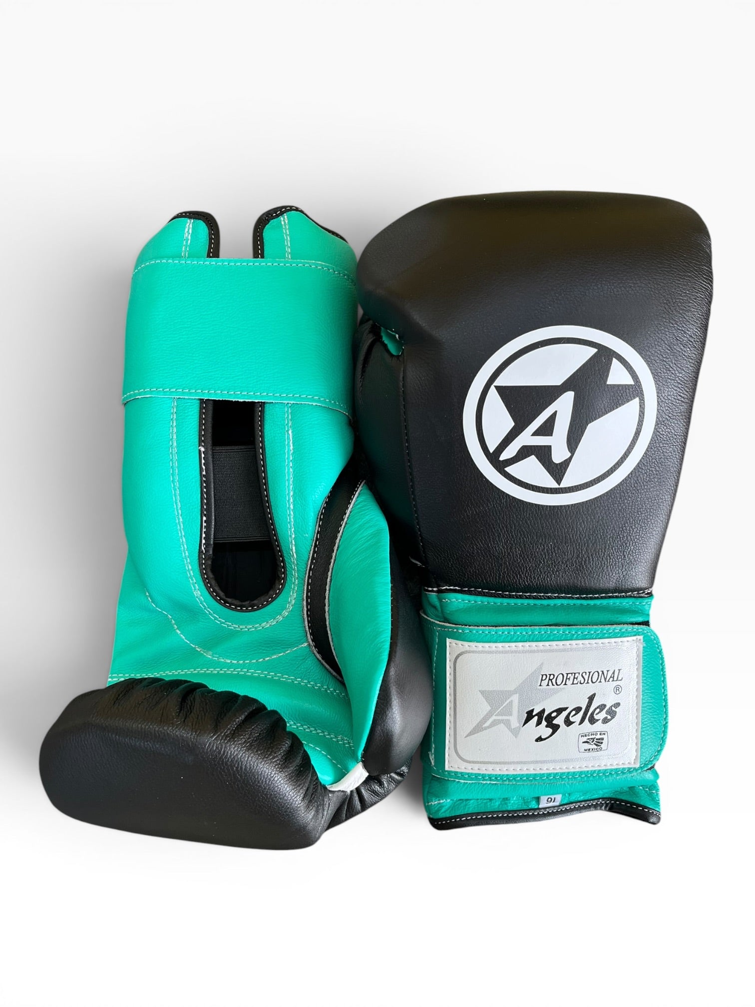Guantes de velcro "Clásico MX" Negro/Aqua