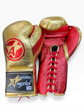 Guantes "Pelea" Dorado/ Rojo metálico