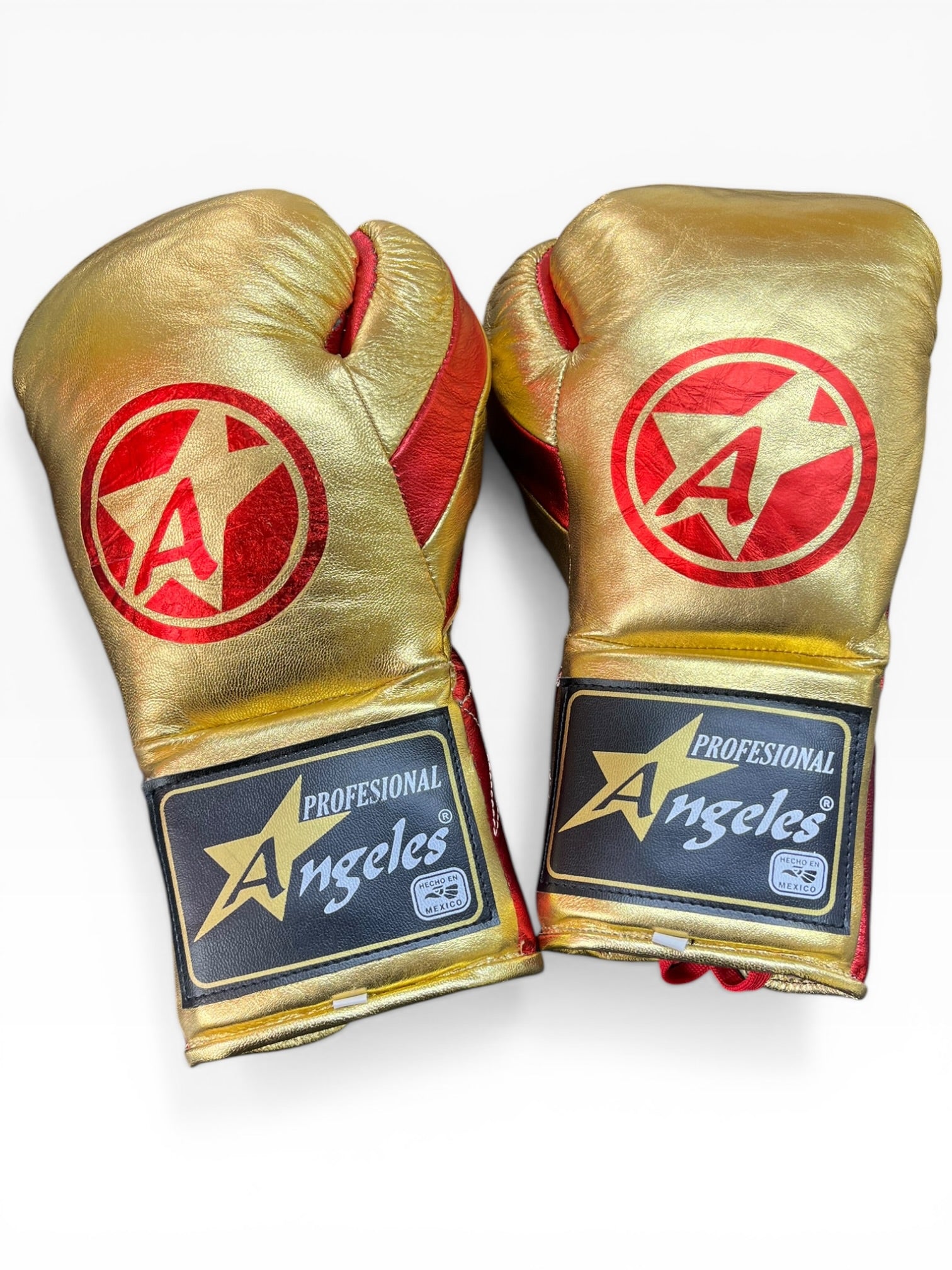 Guantes "Pelea" Dorado/ Rojo metálico