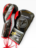 Guantes edición "Pelea" Negro charol/Rojo/Gris